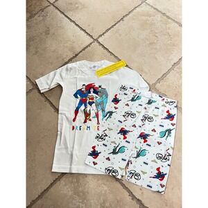 NWT Hanna Andersson 140 (10) Justice League Organic Cotton Pajamas Bat Superman